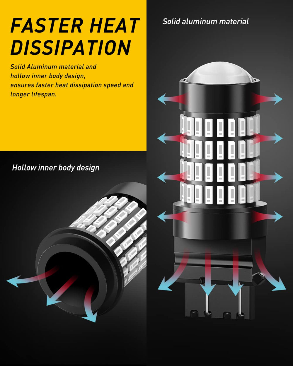 AUXITO long-life 3157 bulbs offer up to 30,000 hours of use.
