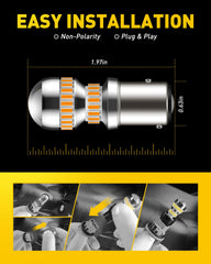 Compact, non-polarity AUXITO LED bulb fits OEM sockets.