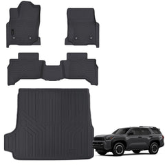 Auxko all-weather floor mats for 4Runner front driver area with precise fit for clean carpeting.