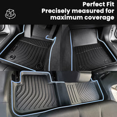 Mat edge design featuring high-wall and beveled edge in AUXKO mats.
