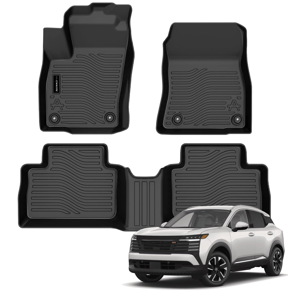 Auxko all-weather mats for Nissan Kicks; laser-fit coverage.