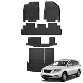 Auxko all-weather floor mats for Nissan Pathfinder front view showing precise fit and protection