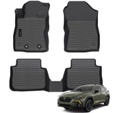 Auxko all-weather floor mats installed in a Subaru Crosstrek protect carpets.
