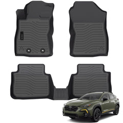 Auxko all-weather floor mats installed in a Subaru Crosstrek protect carpets.