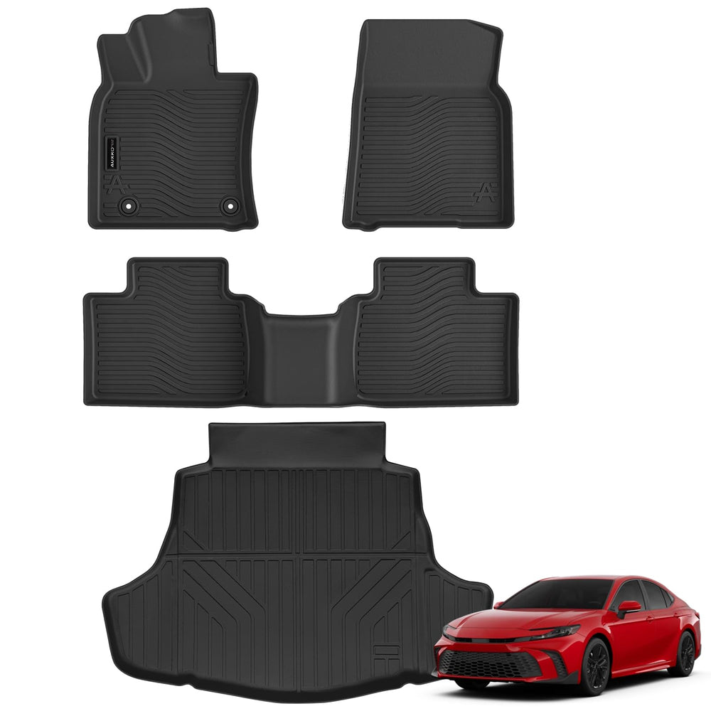 Auxko Camry all-weather floor mat with precise fitted-edge look.