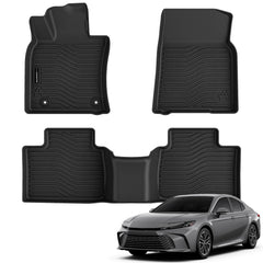 Auxko Camry all-weather floor mats front view with precise fit and anti-slip features.