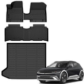 AUXKO IONIQ 5 all-weather mats with precise fit for unmovable console.