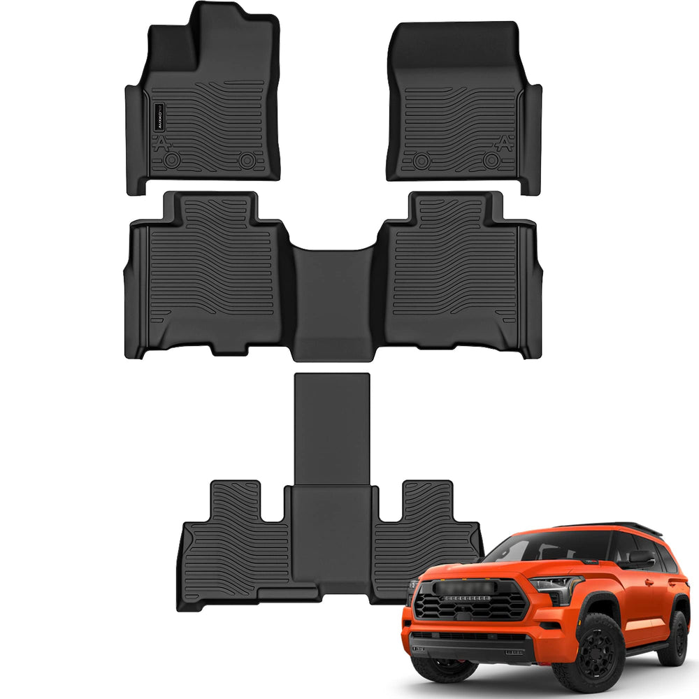 Auxko Sequoia floor mats with a custom laser-fit for a seamless interior match