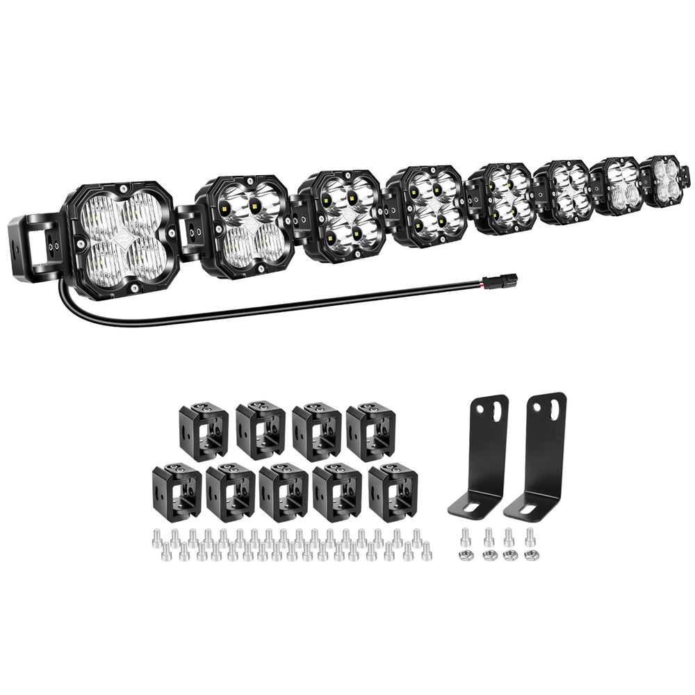AUXTINGS 52 inch LED light bar with universal mount for rugged off-road visibility.