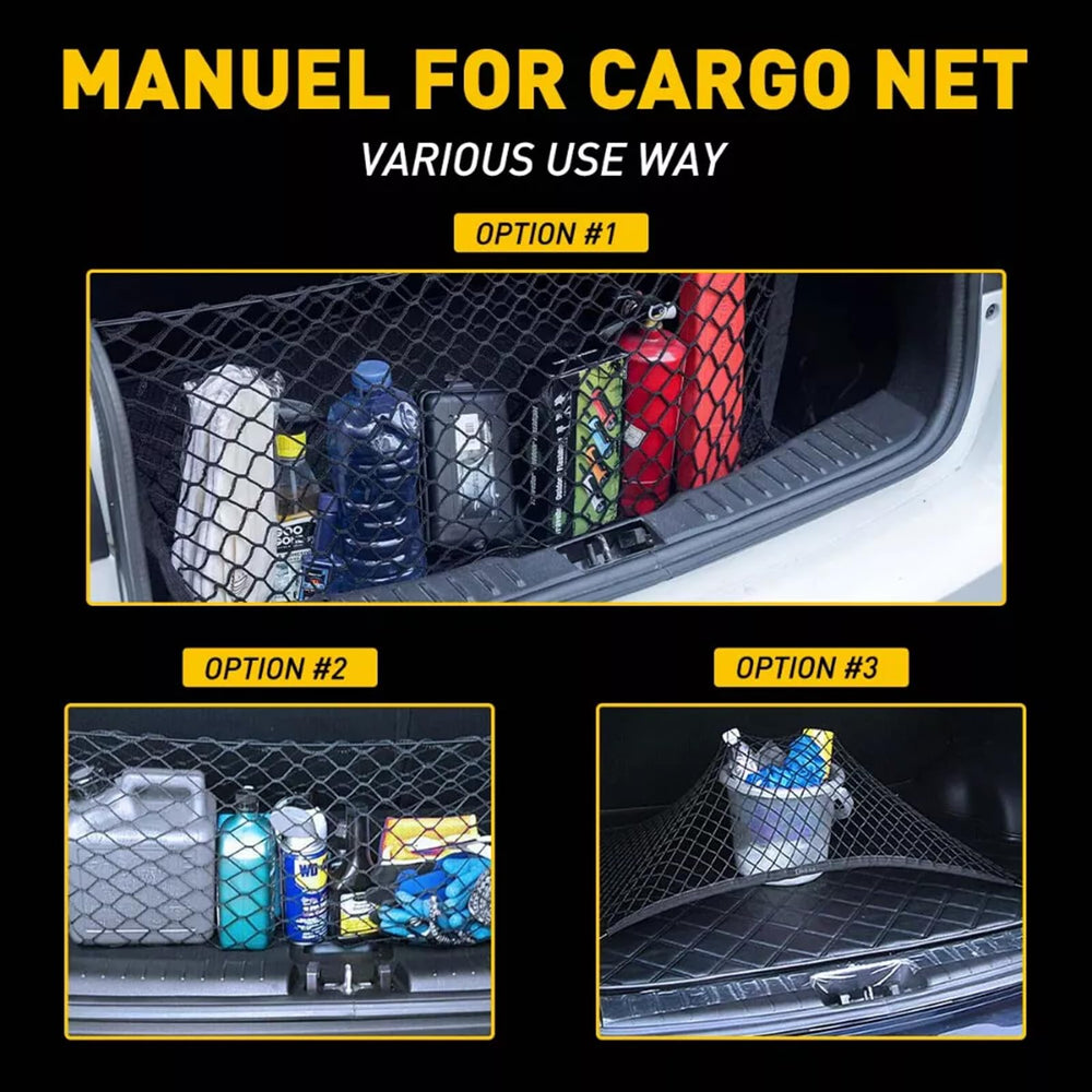 AuyNeas envelope cargo net with side storage bag for quick access gear.