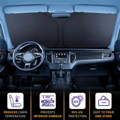 AuyNeas windshield shade supports quick setup and no modification storage for busy mornings.
