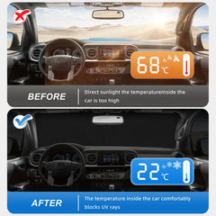 AuyNeas front window shade enhances driving comfort on hot sunny days.