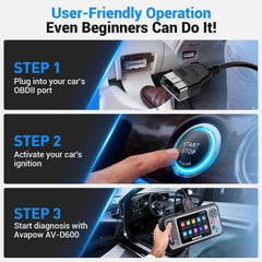 AVAPOW AV-D600 live data graphs visualize engine parameters