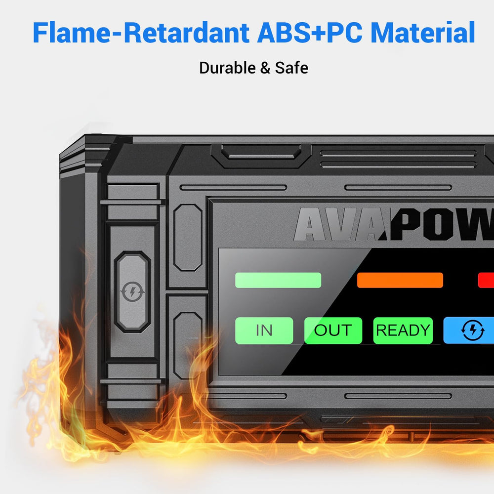 AVAPOW TJ18 in-use with a vehicle demonstrates quick start capability.