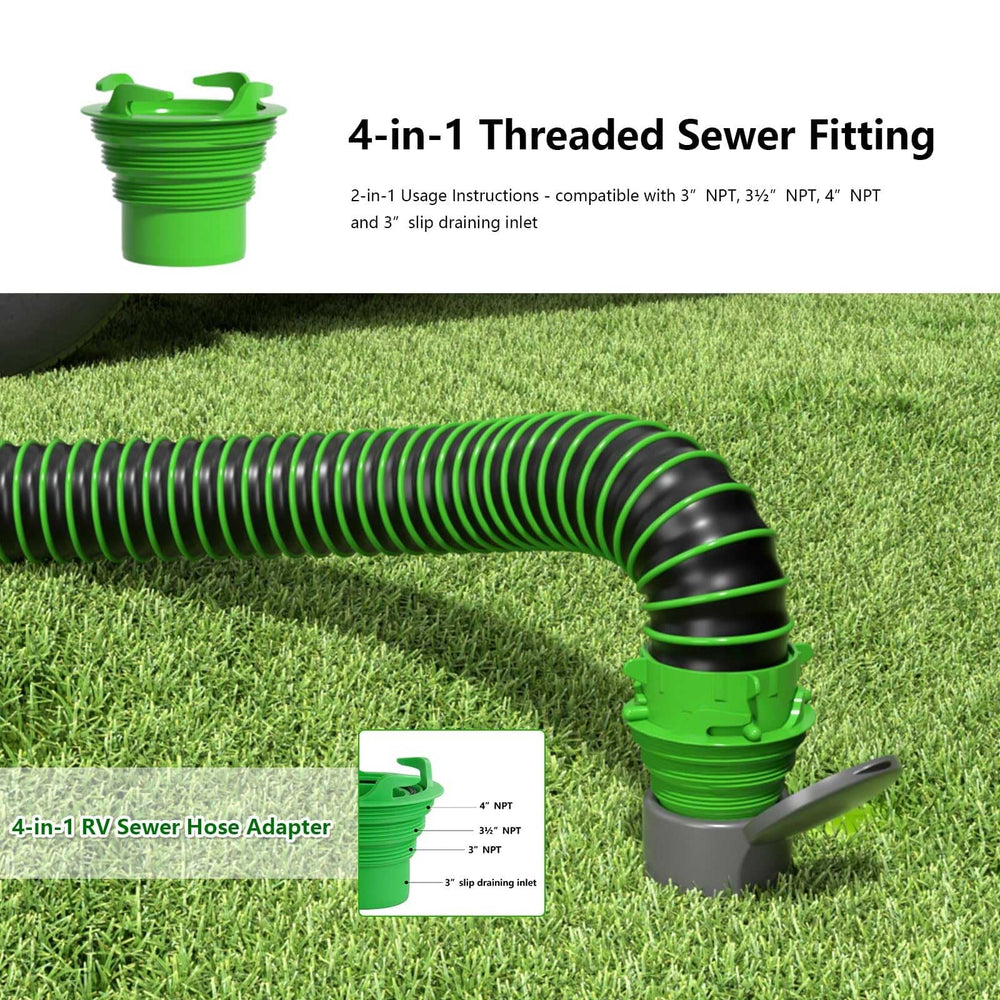 AVERONR dual hose to single dump station setup for two hoses