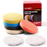 Avhrit 7-piece detailing pad set front view showing the full kit for versatile polishing tasks