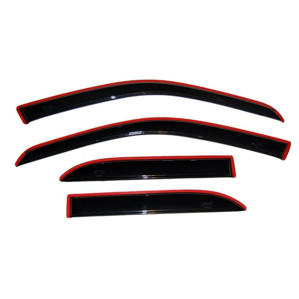 AVS in-channel ventvisor on Silverado crew cab front window enables fresh air while blocking rain