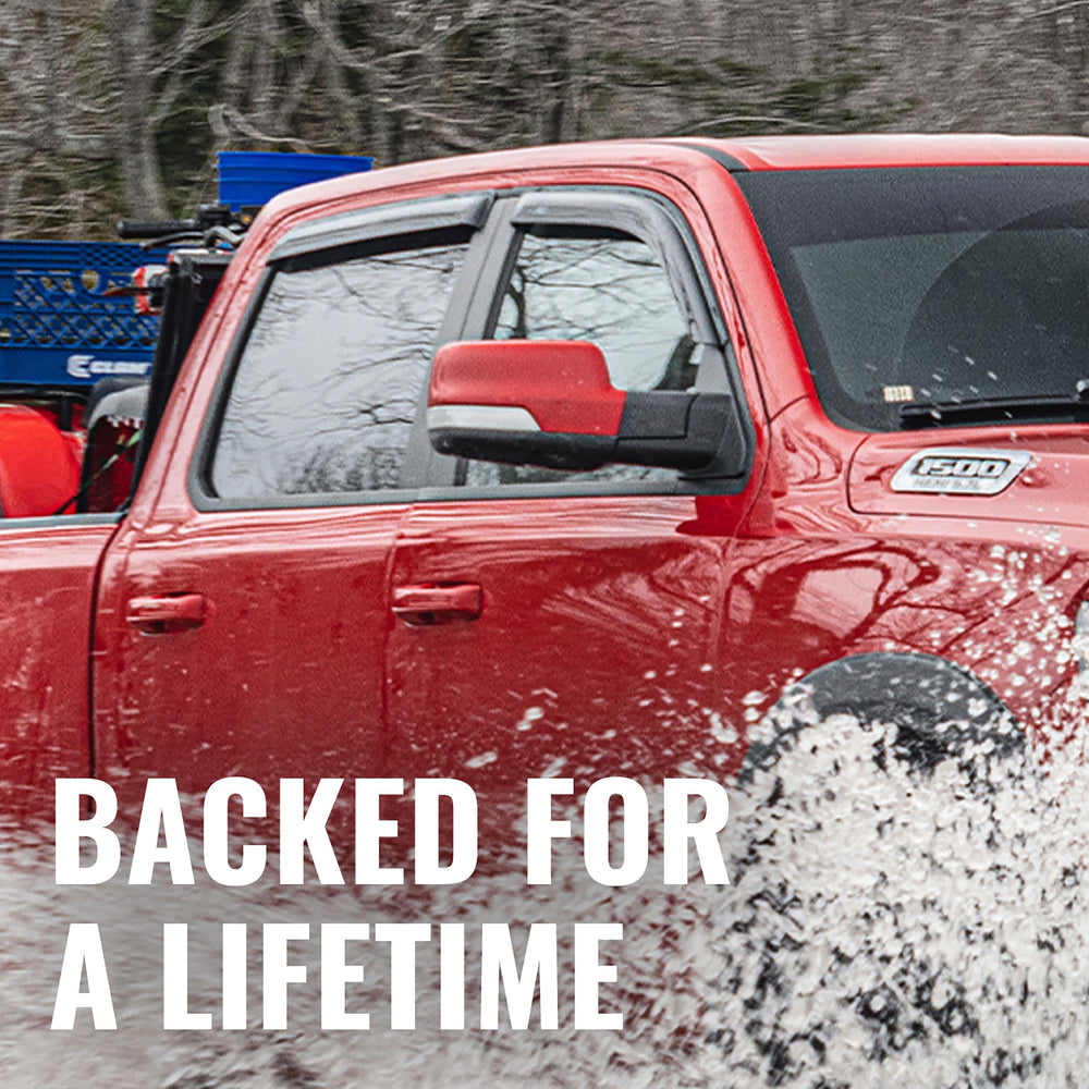 AVS rain guards for F-250/F-350 SD provide durable, scratch-resistant protection.