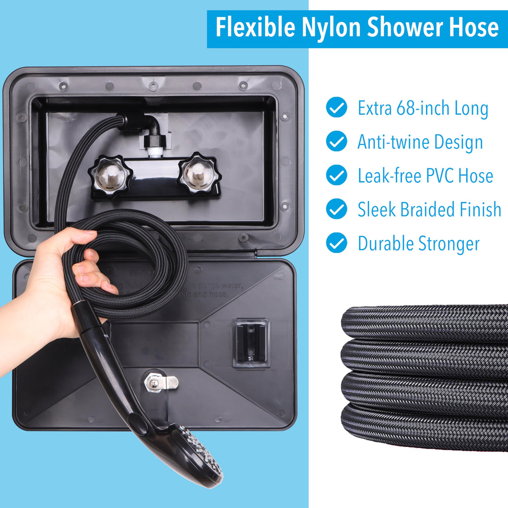 Awelife 68-inch hose focuses on reach and flexibility during outdoor rinsing.