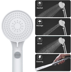 Awelife shower head holder enables easy aim in tight RV bathrooms.