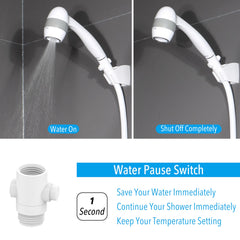 Awelife water pause switch saves water instantly during showers.