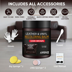 AWOWZ Leather Recoloring Balm applied to car interior for color restoration