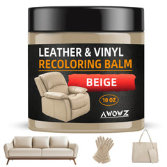 AWOWZ Leather Recoloring Balm 10oz beige jar for quick color restoration