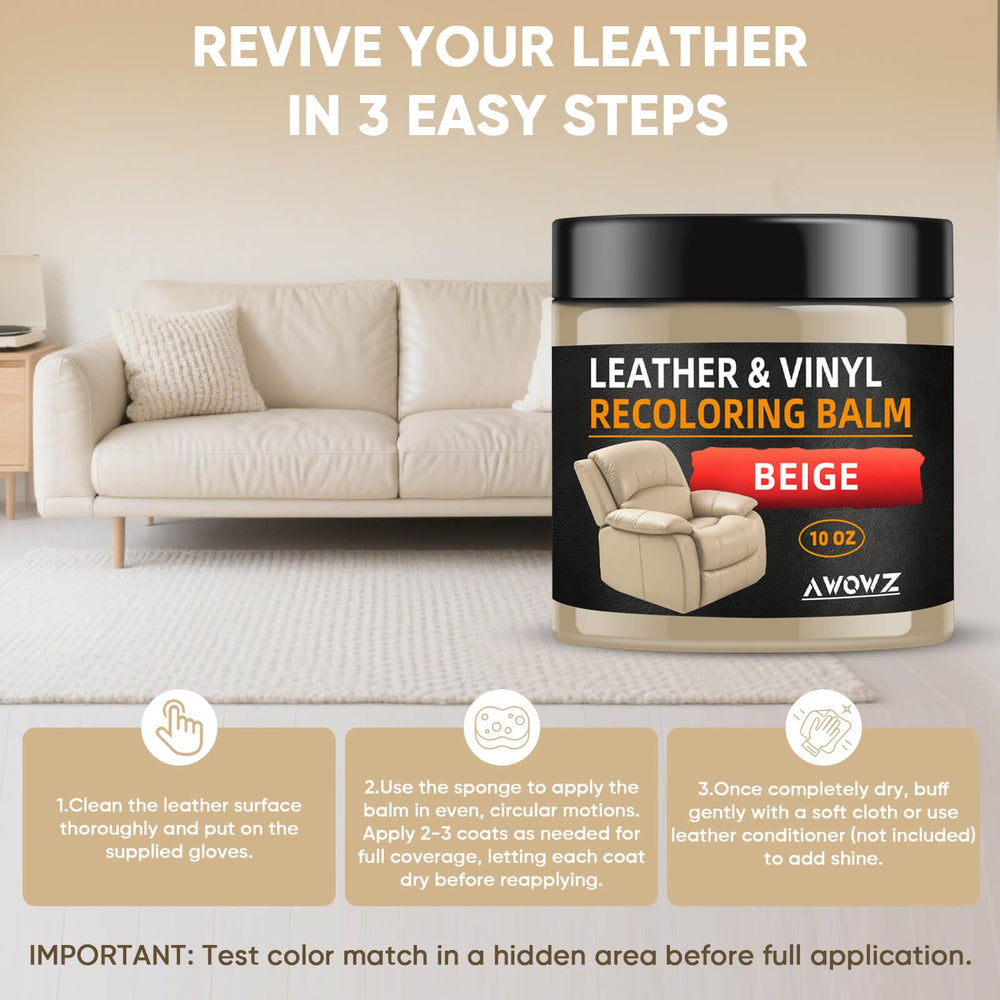 AWOWZ balm used on car seats to refresh faded leather interiors