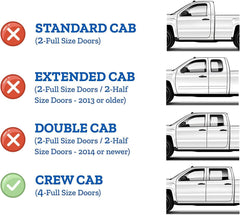 AWVRG Ford F-150 Crew Cab rain guard on the rear door, enabling breathable open-air comfort.
