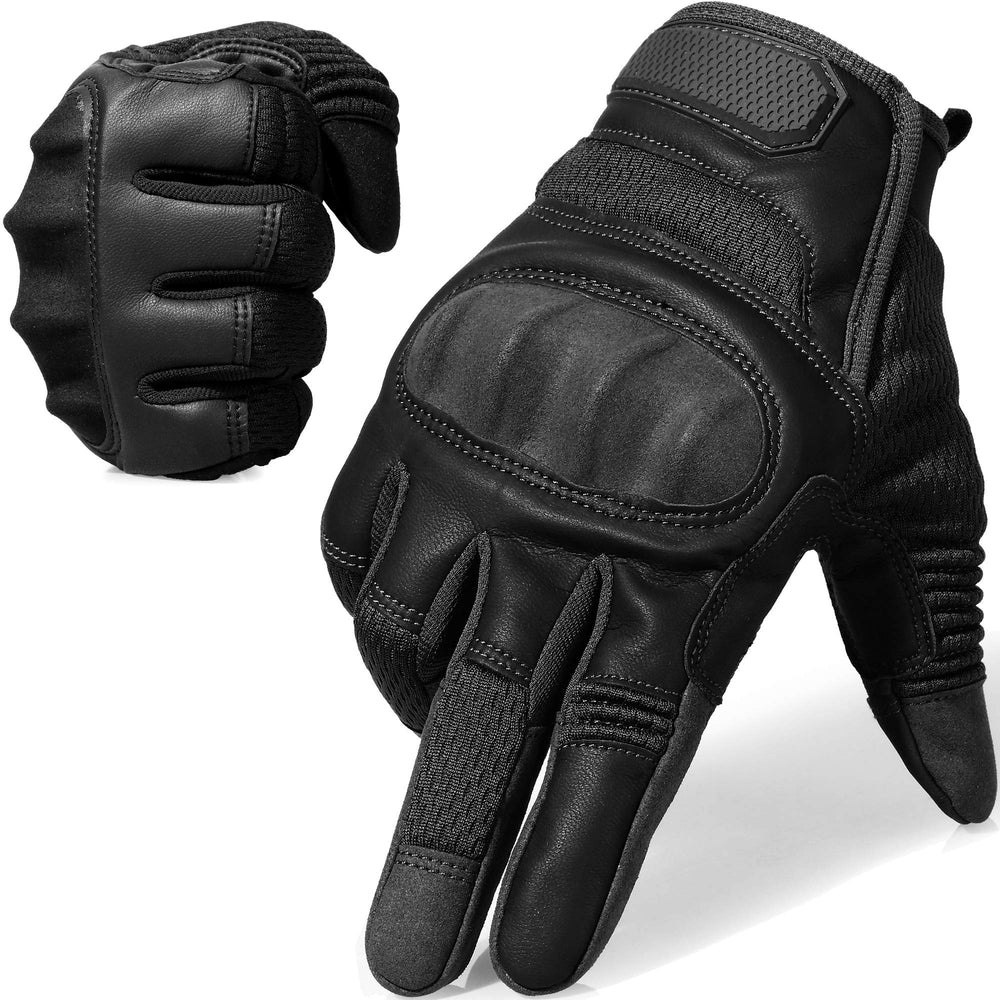 AXBXCX motorcycle gloves front view showing durable construction for riding comfort