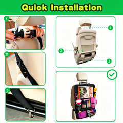 AXELECT easy-install straps secure firmly to headrest poles.