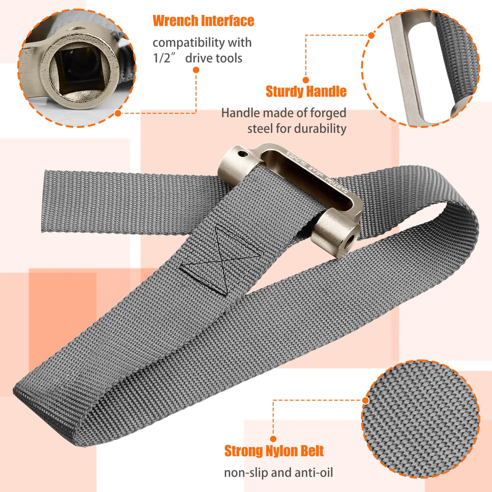 Axfvd adjustable strap reaches up to 9 inches for diverse filter sizes.