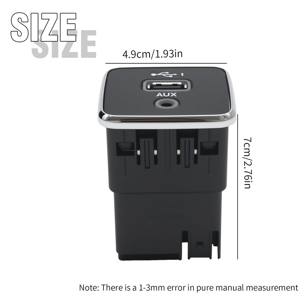 AXGSRV dual-function USB charging port supports power and playback.