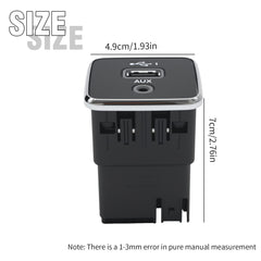 AXGSRV dual-function USB charging port supports power and playback.