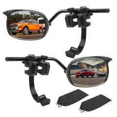 AXIMIRON mirror extenders with rain guard improve visibility during rain towing