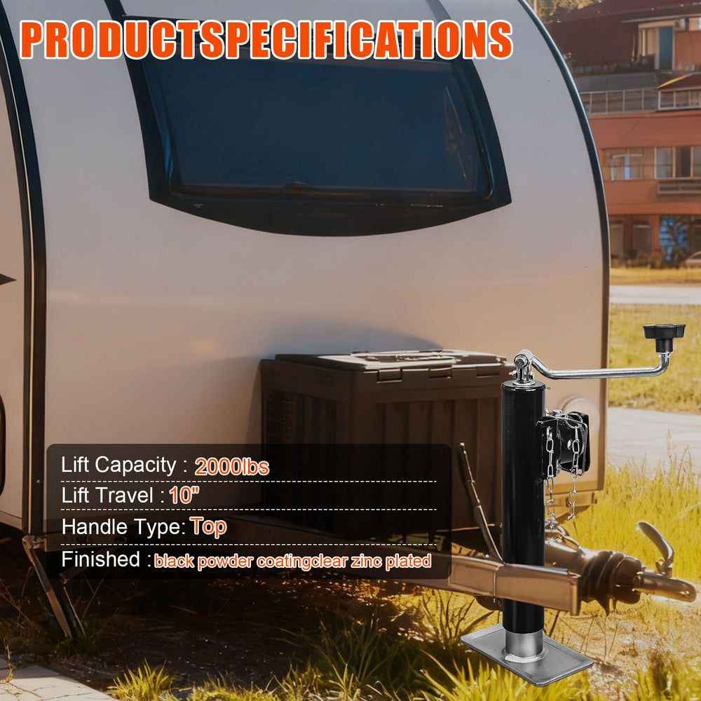 Axiovate 2000lbs trailer jack black powder-coat resists rust and weather