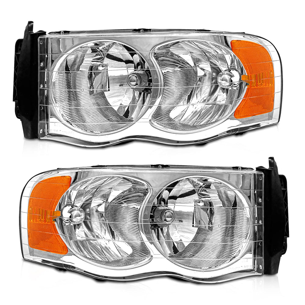 AXLAHA headlight with chrome housing and clear reflector, left side for nighttime visibility.