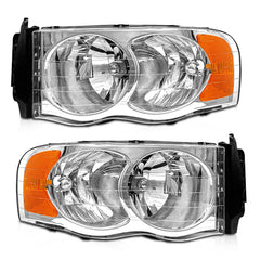 AXLAHA headlight with chrome housing and clear reflector, left side for nighttime visibility.