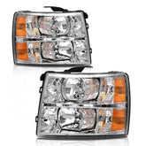 AXLAHA headlights assembly front view for Silverado 1500 with chrome housing enhances night visibility