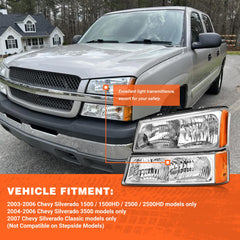 AXLAHA headlights passenger-side angle with snug seal for Silverado