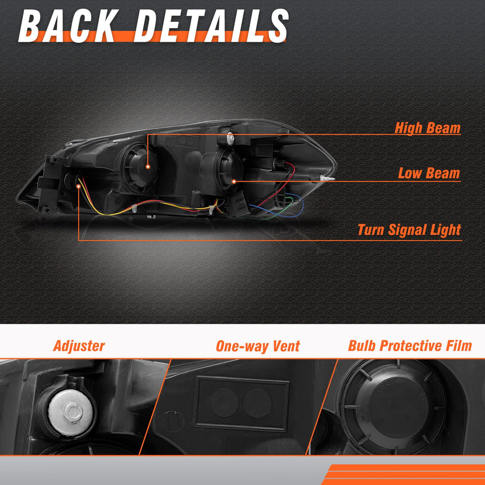 AXLAHA driver-side headlight assembly for Impala 2006-2013 chrome housing