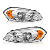 AXLAHA headlight front view for Chevy Impala with chrome housing and amber reflector