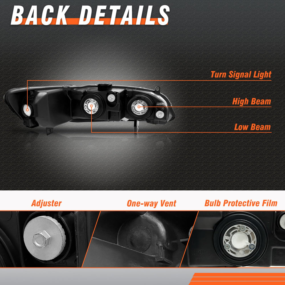 AXLAHA amber reflector headlight, bright signaling for night visibility