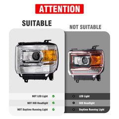 AXLAHA Sierra 2500-3500 amber reflector headlights improve edge lighting.