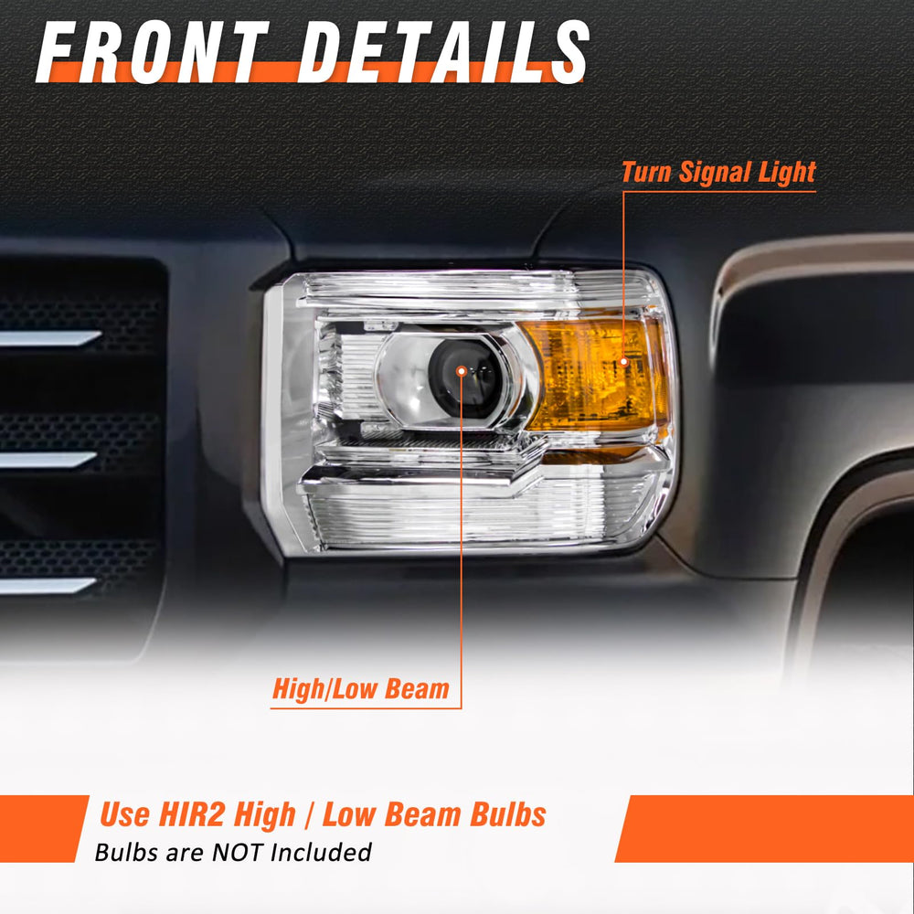 AXLAHA plug-and-play installation for Sierra headlights, tool-free setup.