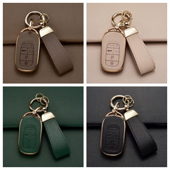 Durable soft TPU inner layer with leather finish for Honda key fob