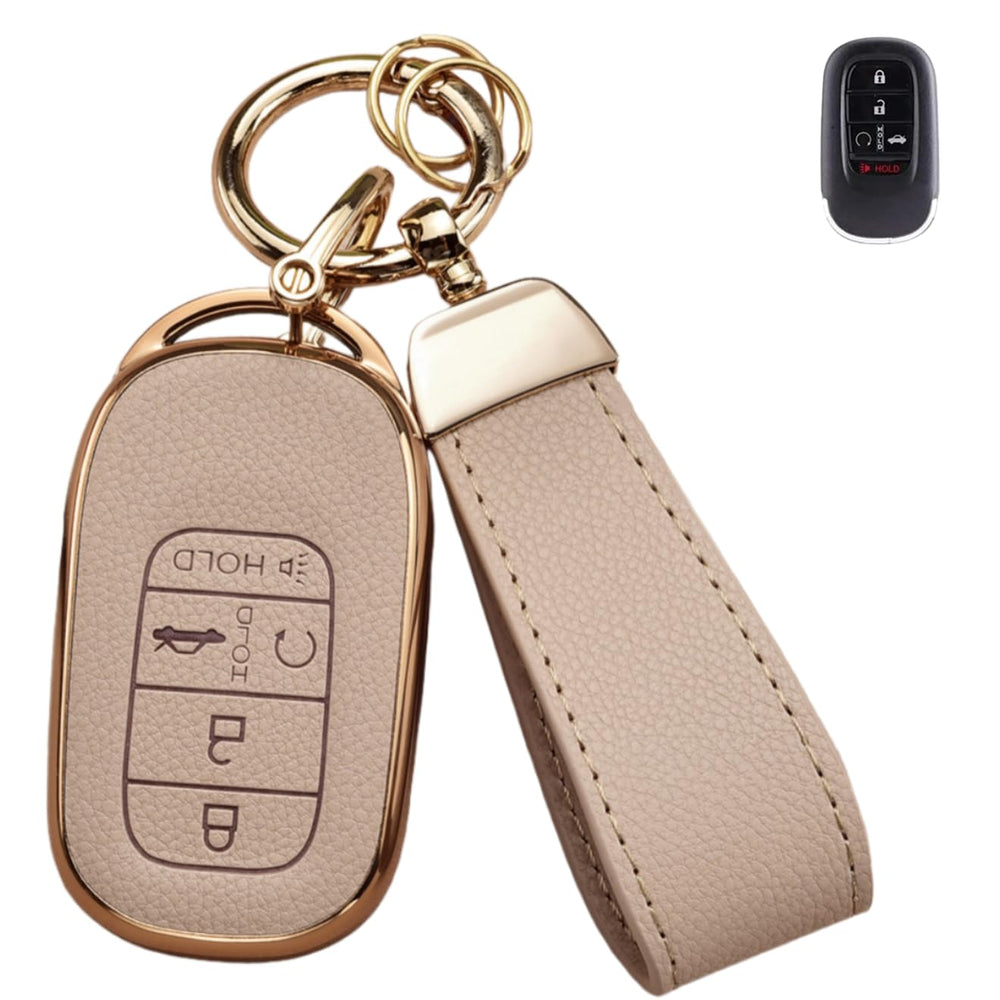 Axtrulix Honda key fob cover in pink leather with soft touch and refined style.