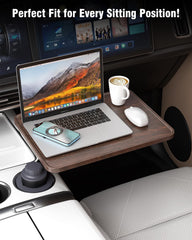 AXVLU car desk in laptop setup inside a vehicle