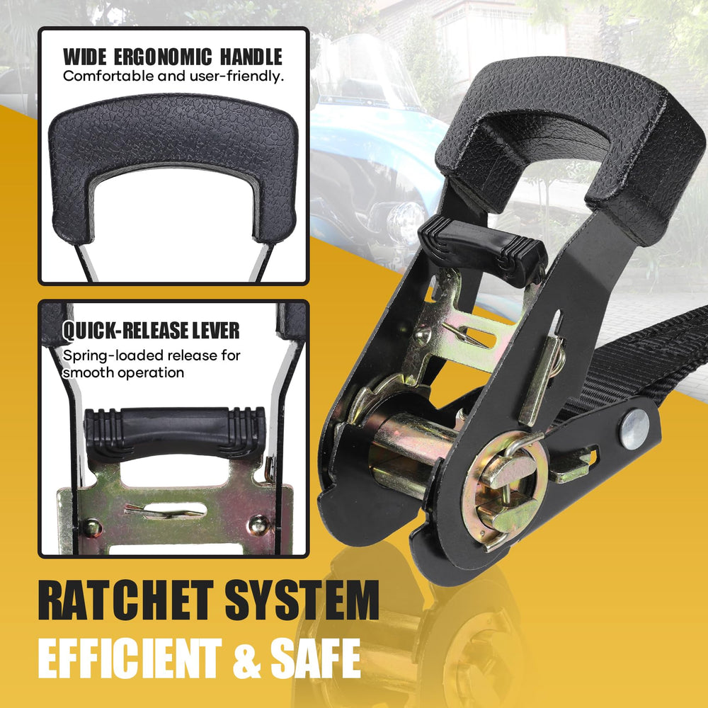 Ayaport endless ratchet strap with wide ergonomic handle for easy tightening.