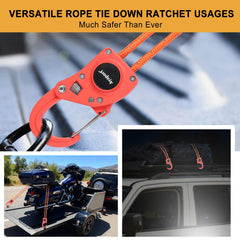 Ayaport rope tie-down with reflective rope for night use